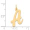 14K Yellow Gold Large Script Initial Letter A Charm Jewerly 22mm x 14mm